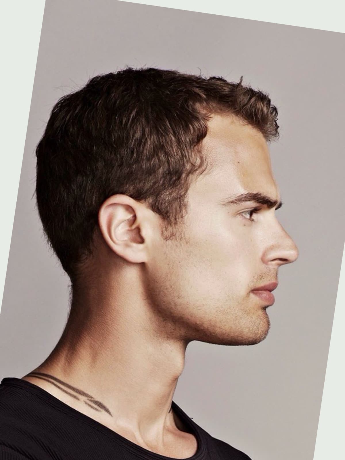 Theo James side portrait