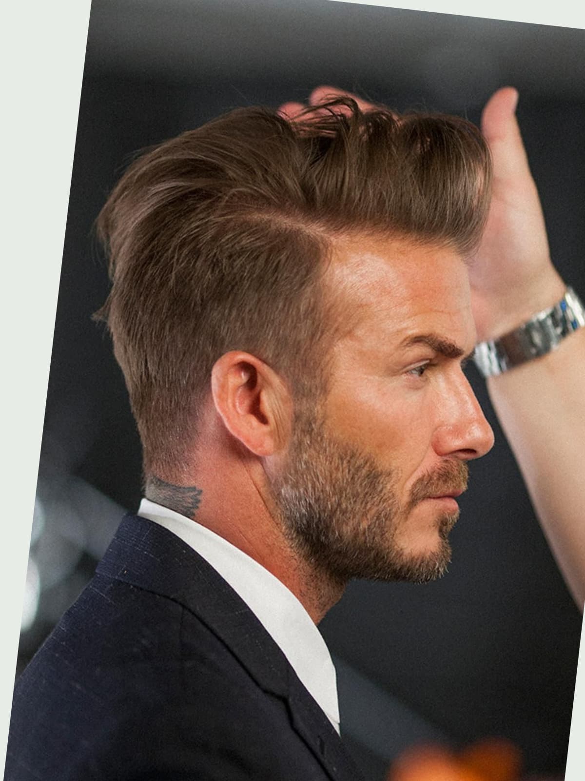 David Beckham side portrait
