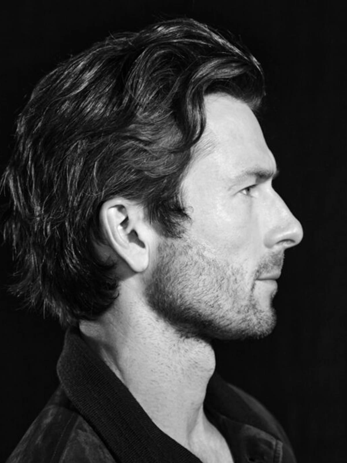 Glen Powell side portrait